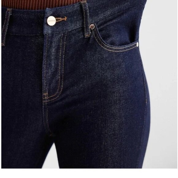 Express Skinny Jeans Leggings Dark Wash Size Large - Picture 4 of 16